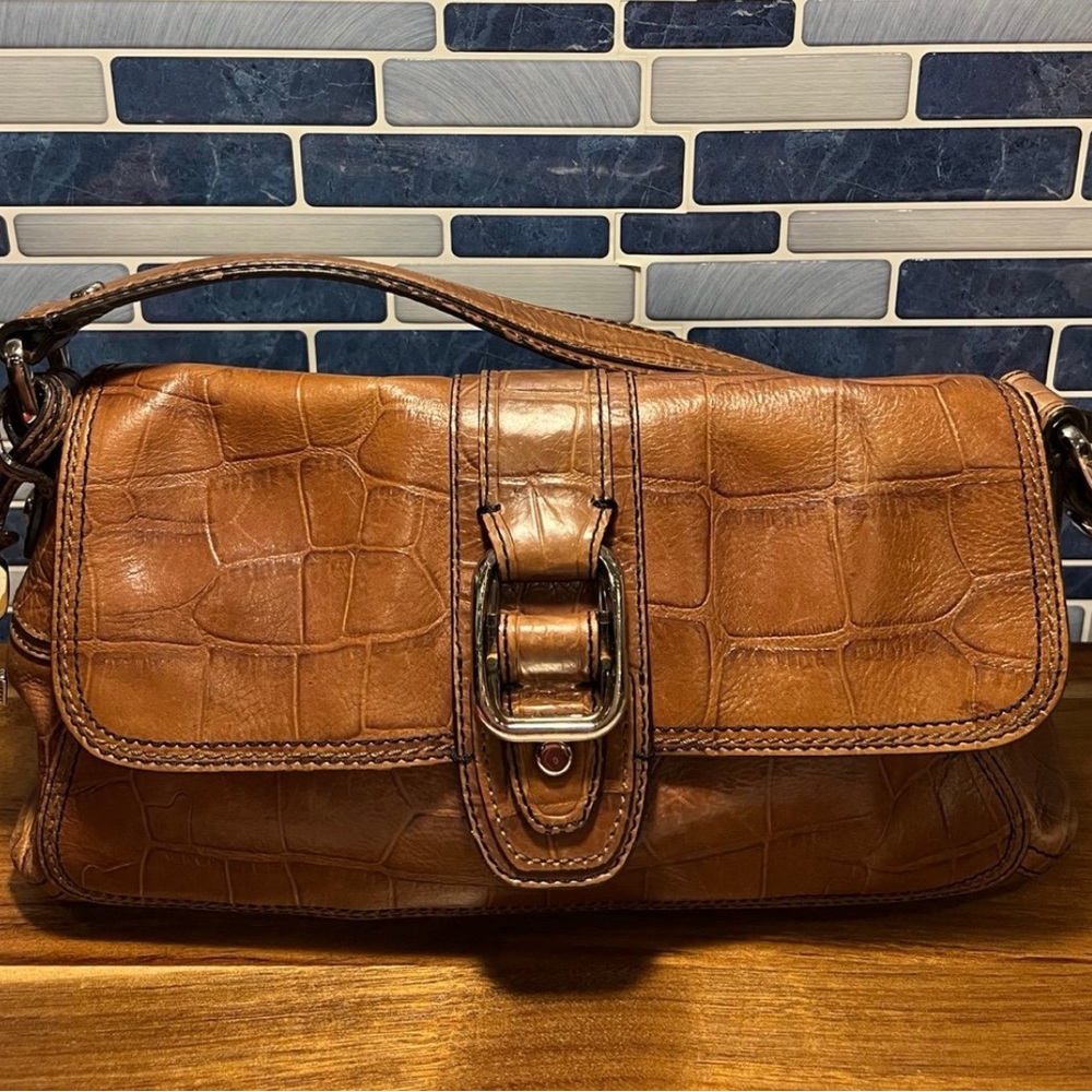 Vintage Croc Leather Fossil Hand Bag 👛 Purse